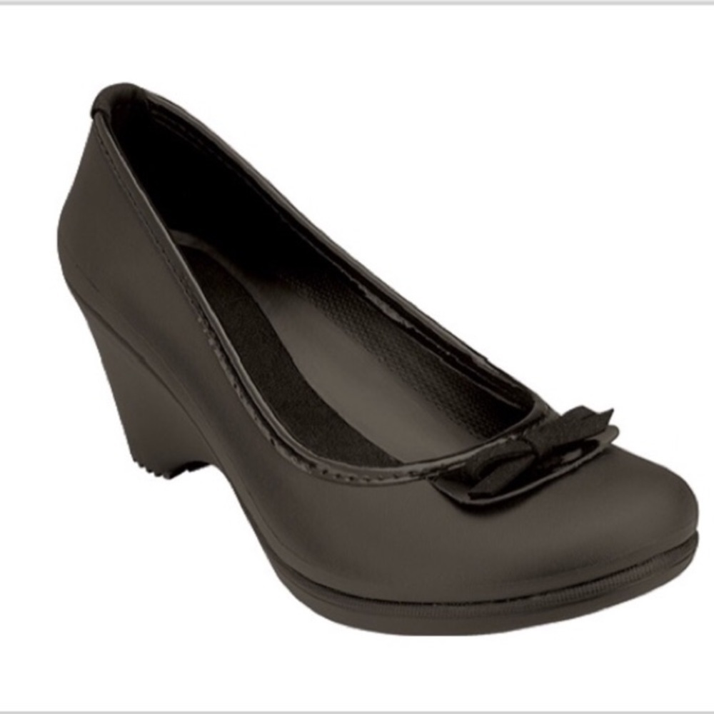 CROCS Lydia Earth Brown Platform Clogs Bow 9
